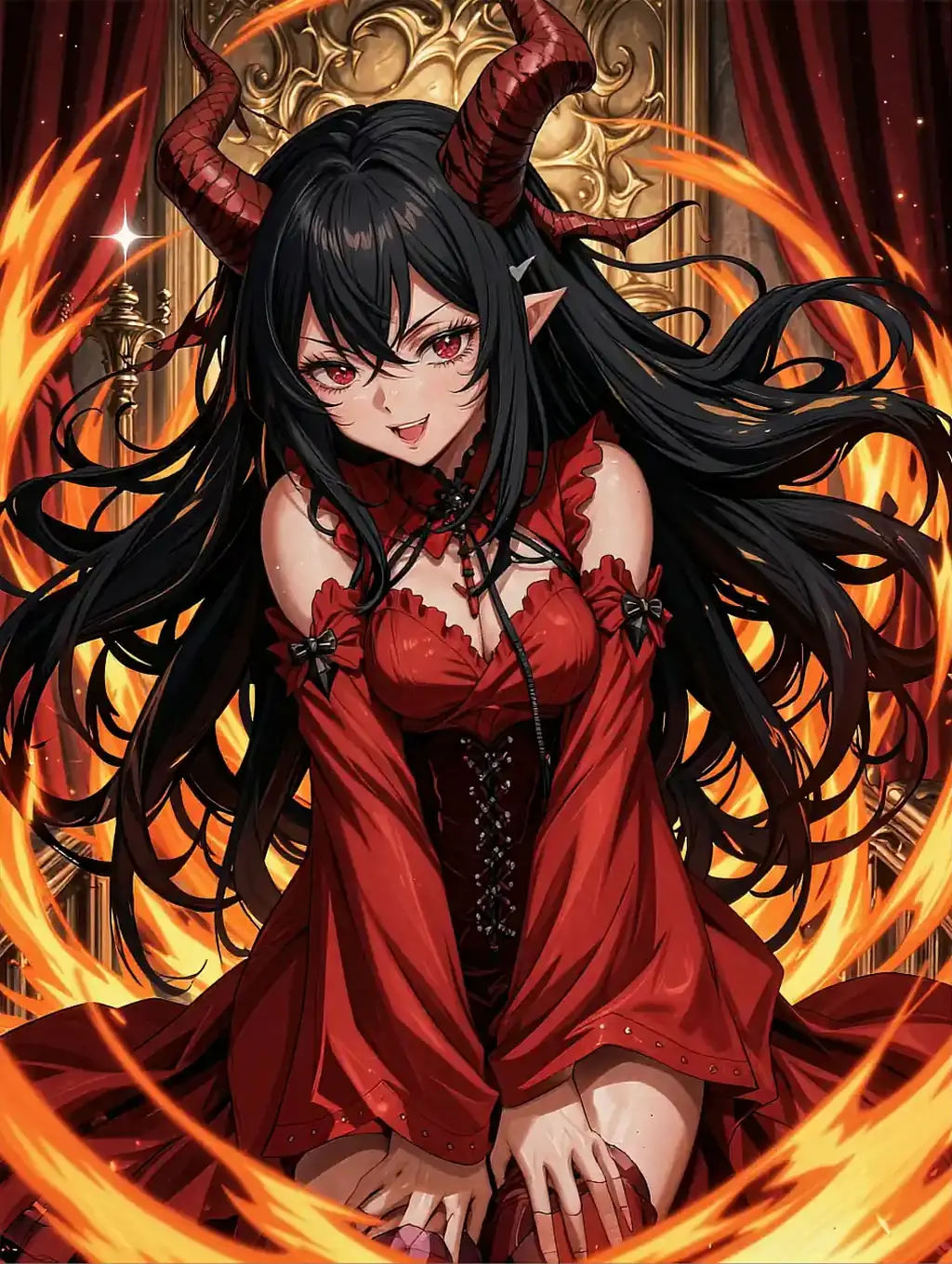 Illustrated anime character featured on the girlfriend simulator page, at a desk