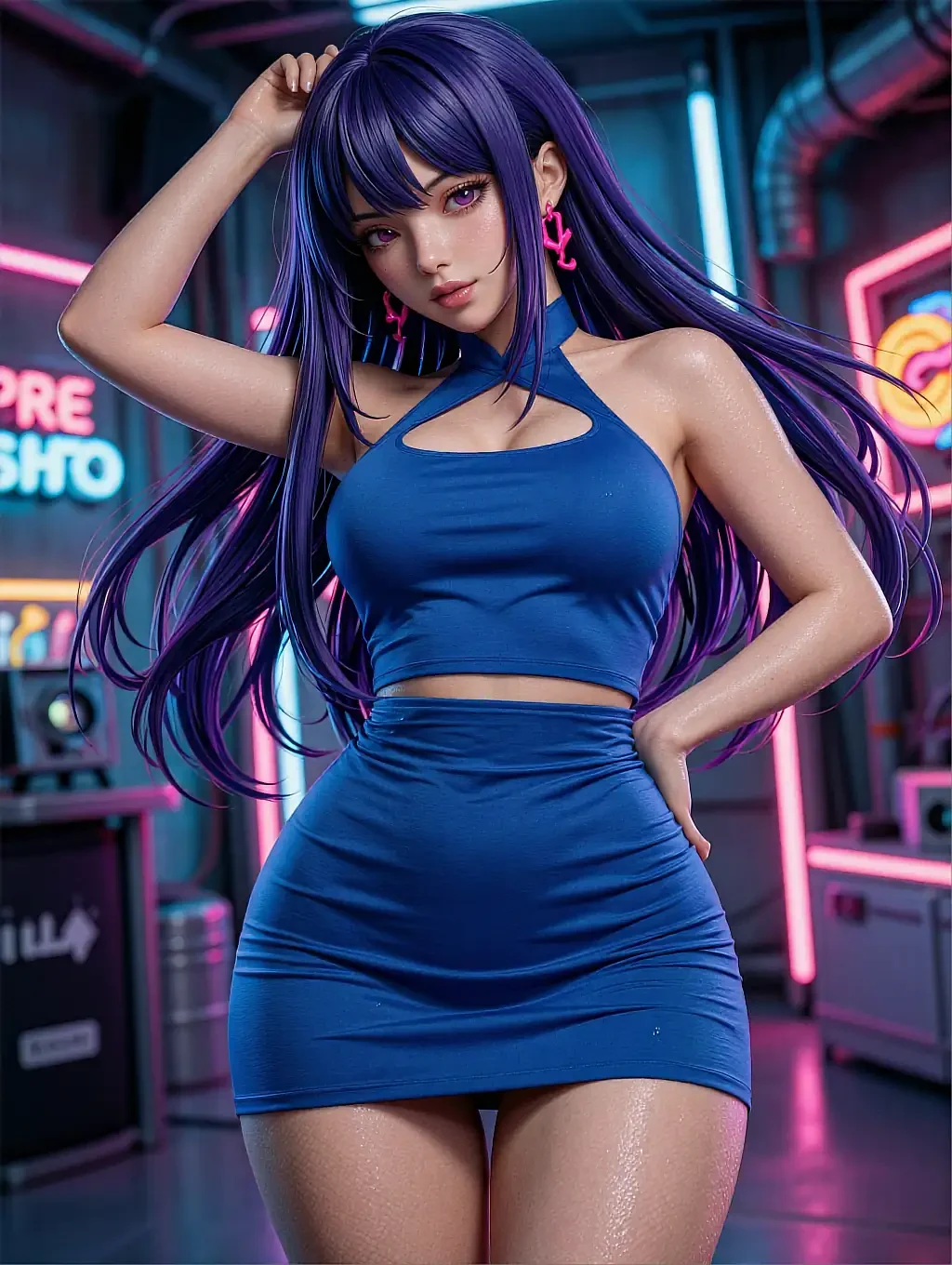 Illustrated anime character featured on the girlfriend simulator page, on a balcony