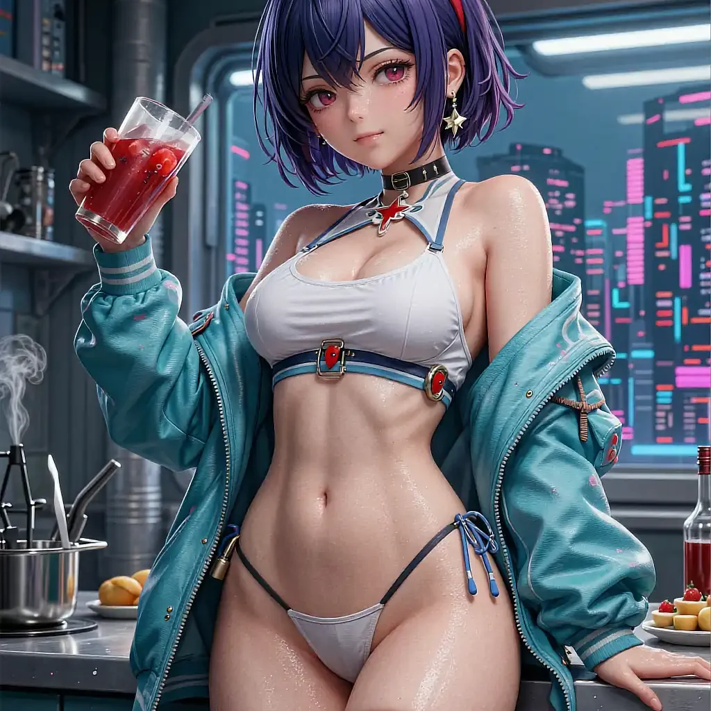 Illustrated character card shown inside the mock on the anime AI companion page